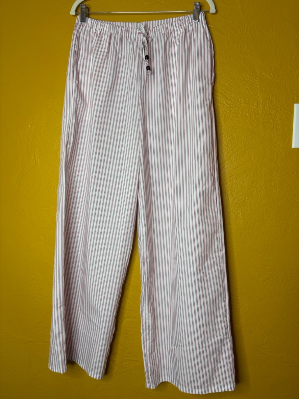 Christian Lacroix Neutral /Rust & White Wide Leg Lounge PJ Pants Stripe Beads - Picture 4 of 7